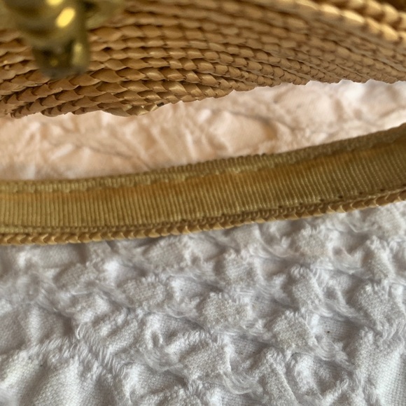 Vintage Brass Handle Mini Straw Bag - Picture 15 of 16